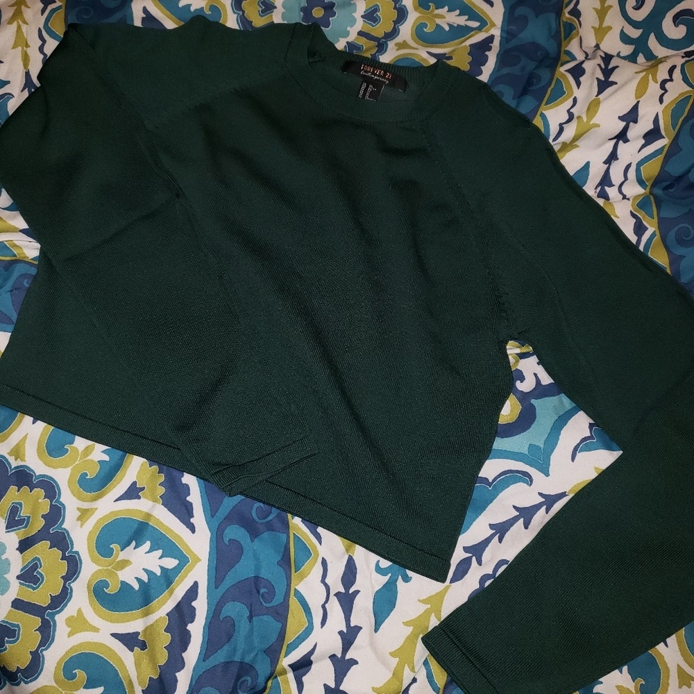 Dark emerald green crop top